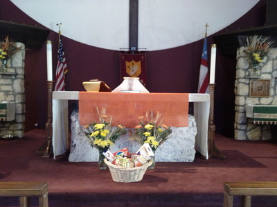 Altar decorated for Thanksgiving 2013 Altar at St. Giles